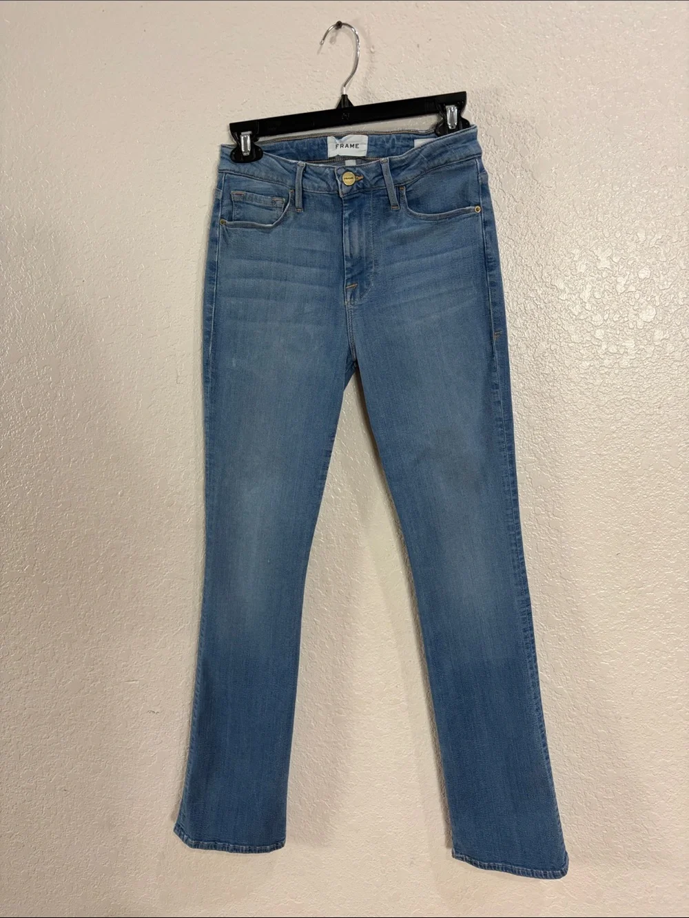 Frame Denim Light Blue Le Mini Boot,Size 27.